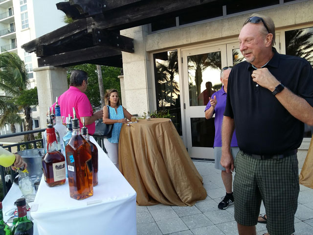 Diann prepares for her world famous magician’s trick of whisking the table cloth away to leave the drinks intact. Jay waits apprehensively …